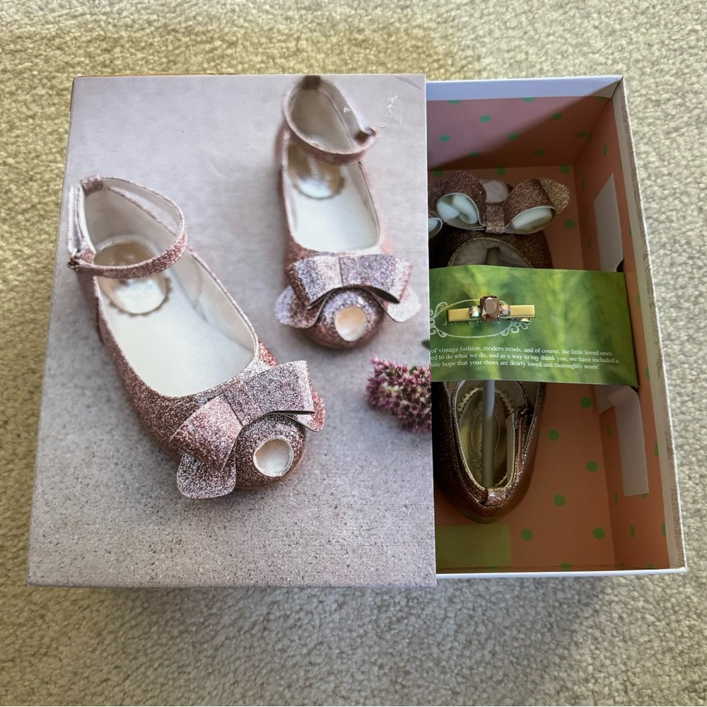 NWT Joyfolie Lyra Sparkle Pink Youth Sz 1/UK 13 Girl’s Ballet Flats Dress Shoes